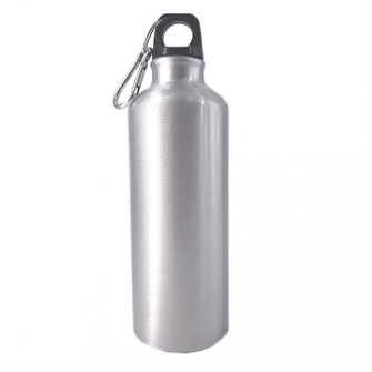 Бутылка - фляжка  спортивная алюминиевая 500 мл (серебро) с печатью изображения 10137