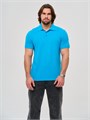 Рубашка поло с Вашим логотипом  с коротким рукавом бирюзовая 10390