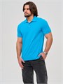 Рубашка поло с Вашим логотипом  с коротким рукавом бирюзовая 10390