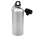 Бутылка - фляжка  спортивная с поилкой алюминиевая 500 мл (серебро) с печатью изображения 10142