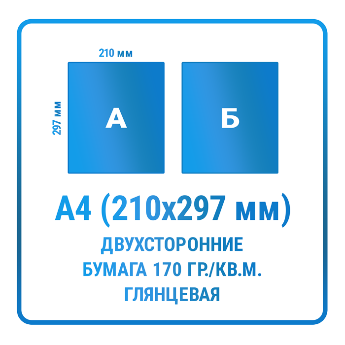Листовки А4 (210х297 мм), двухсторонние, бумага 170 гр./кв.м. глянцевая 10329