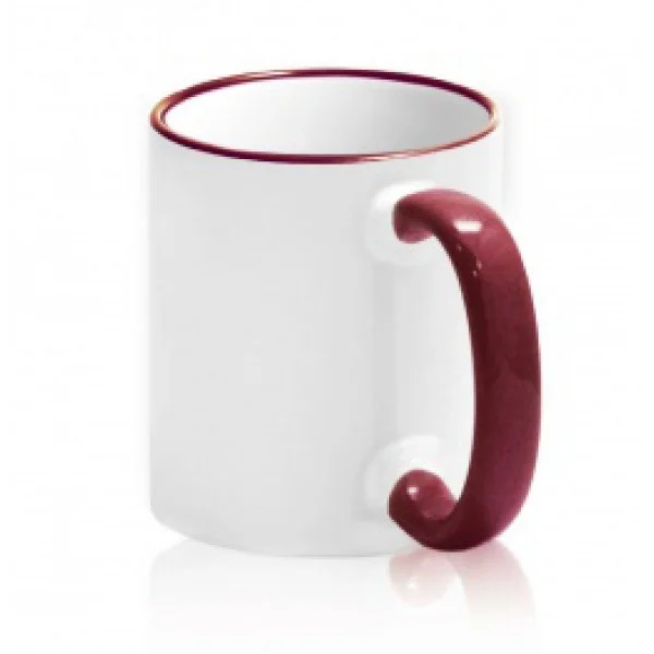 Кружка с БОРДОВЫМ ОБОДКОМ и БОРДОВОЙ РУЧКОЙ  с печатью Вашего логотипа или изображения 10019