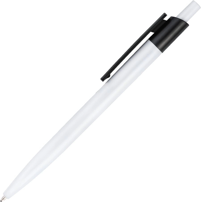 Ручка пластиковая шариковая Vivapens HIT (белая с темно-синим) с Вашим логотипом 10093