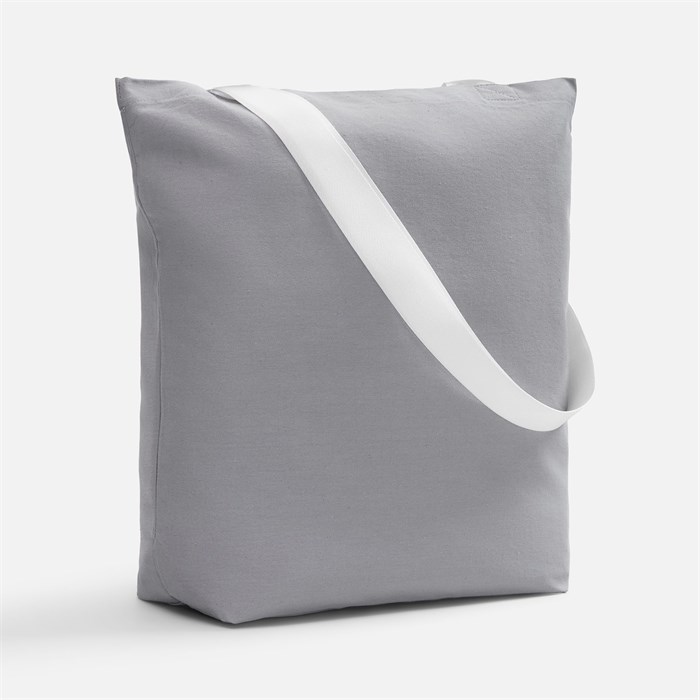 Шопер B5, серый с широкими белыми ручками 10644