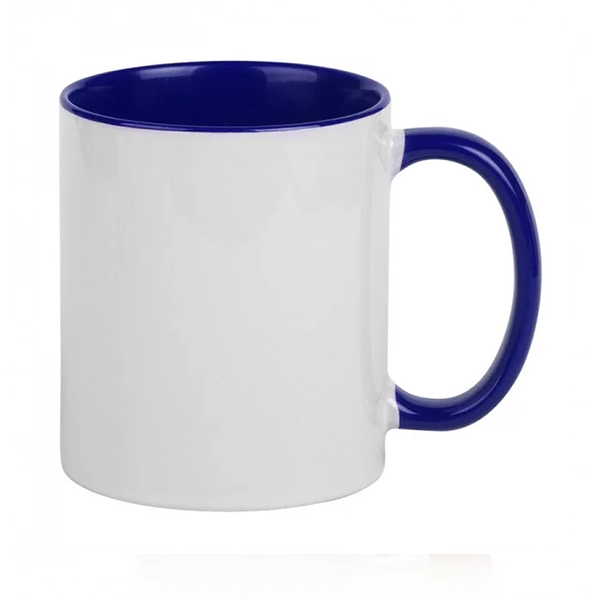 Кружка с СИНЕЙ ВНУТРЕННЕЙ ПОВЕРХНОСТЬЮ и СИНЕЙ РУЧКОЙ  с печатью Вашего логотипа или изображения 10043