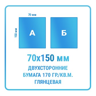 Листовки 70х150 мм, двухсторонние, бумага 170 гр./кв.м. глянцевая 10401