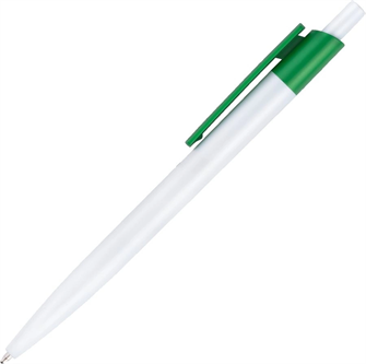 {{photo.Alt || photo.Description || 'Ручка пластиковая шариковая Vivapens HIT (белая с зеленым) с Вашим логотипом'}}