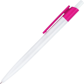 {{photo.Alt || photo.Description || 'Ручка пластиковая шариковая Vivapens HIT (белая с розовым) с Вашим логотипом'}}