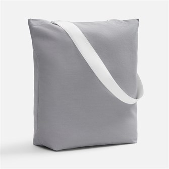 Шопер B5, серый с широкими белыми ручками 10644