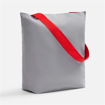 Шопер B5, серый с широкими красными ручками 10645