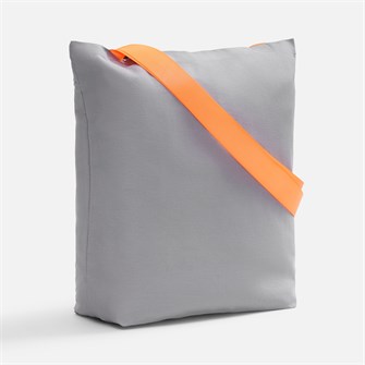 Шопер B5, серый с широкими оранжевыми ручками 10647