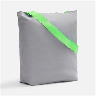 Шопер B5, серый с широкими зелеными ручками 10649