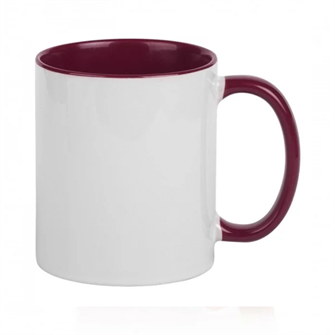 Кружка с БОРДОВОЙ ВНУТРЕННЕЙ ПОВЕРХНОСТЬЮ и БОРДОВОЙ РУЧКОЙ  с печатью Вашего логотипа или изображения 10029