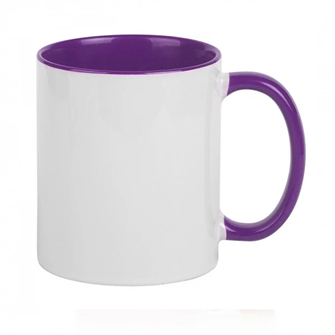 Кружка с ФИОЛЕТОВОЙ ВНУТРЕННЕЙ ПОВЕРХНОСТЬЮ и ФИОЛЕТОВОЙ РУЧКОЙ  с печатью Вашего логотипа или изображения 10038