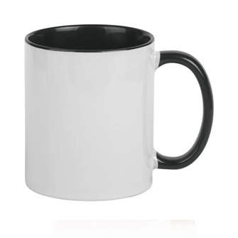 Кружка с ЧЕРНОЙ ВНУТРЕННЕЙ ПОВЕРХНОСТЬЮ и ЧЕРНОЙ РУЧКОЙ  с печатью Вашего логотипа или изображения 10042