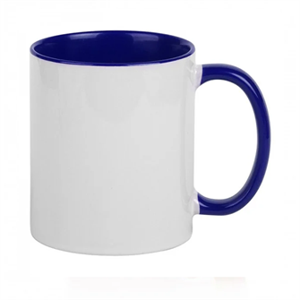 Кружка с СИНЕЙ ВНУТРЕННЕЙ ПОВЕРХНОСТЬЮ и СИНЕЙ РУЧКОЙ  с печатью Вашего логотипа или изображения 10043