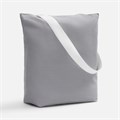 Шопер B5, серый с широкими белыми ручками 10644