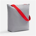 Шопер B5, серый с широкими красными ручками 10645