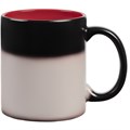 Кружка-хамелеон On Display, матовая, черная с красным c печатью логотипа 10652