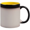 Кружка-хамелеон On Display, матовая, черная с желтым c печатью логотипа 10655
