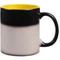 Кружка-хамелеон On Display, матовая, черная с желтым c печатью логотипа 10655