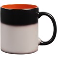 Кружка-хамелеон On Display, матовая, черная с оранжевым c печатью логотипа 10656