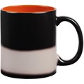 Кружка-хамелеон On Display, матовая, черная с оранжевым c печатью логотипа 10656