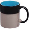 Кружка-хамелеон On Display, матовая, черная с голубым c печатью логотипа 10657