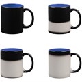 Кружка-хамелеон On Display, матовая, черная со светло-синим c печатью логотипа 10658